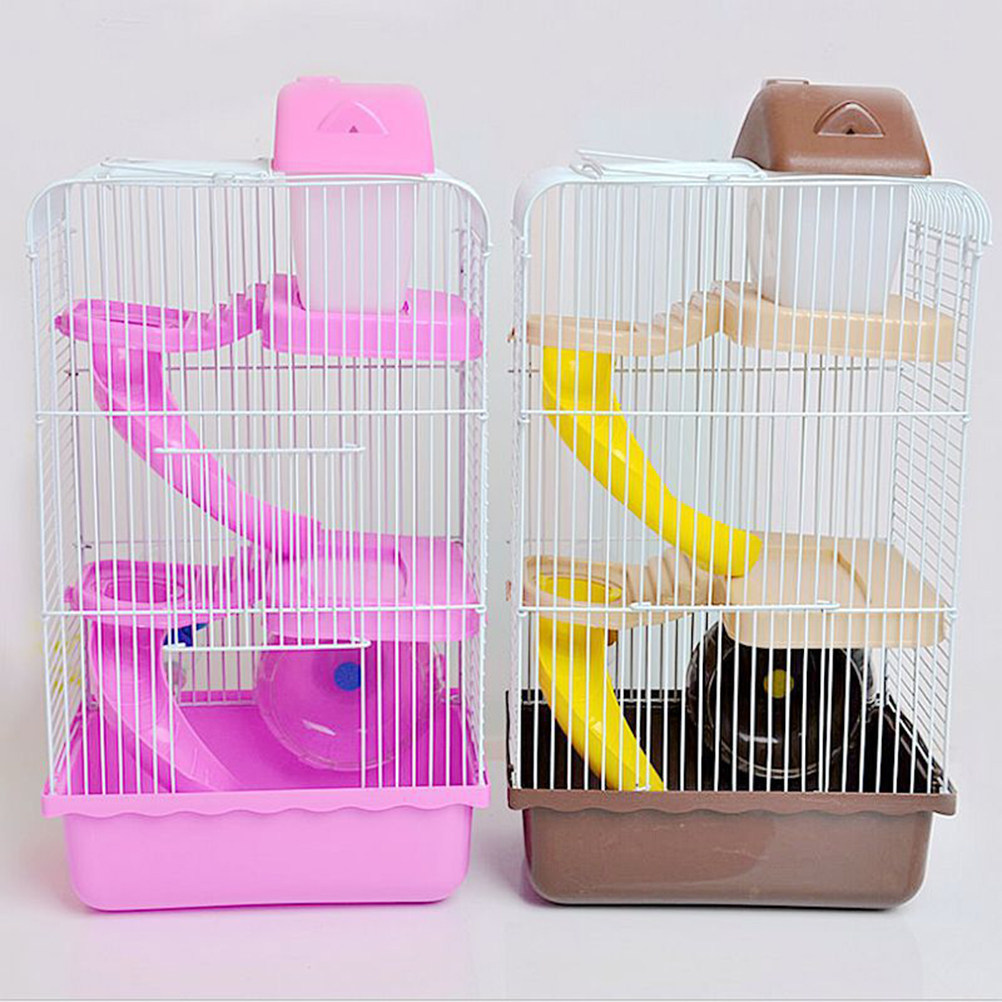 Hamster Cage Wheel - Luxury 3-Tier Slide Design Hamster Cage