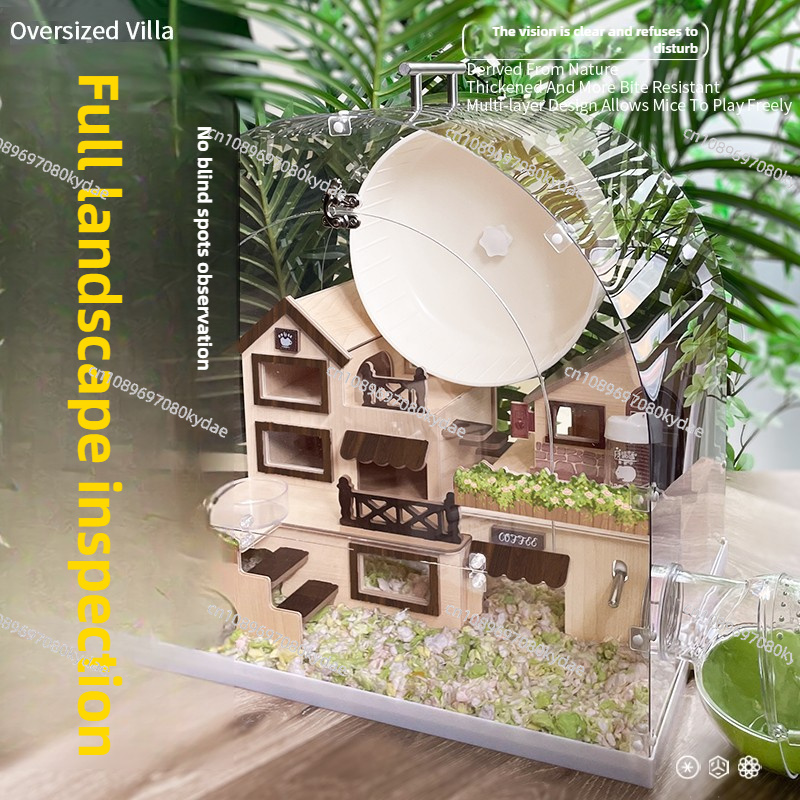 Hamster Cage Wheel - ‌Hamster Mansion for Syrian Chew-Proof Acrylic
